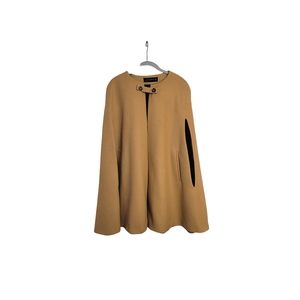 ZARA Camel Sleeveless Cape Coat Small Size